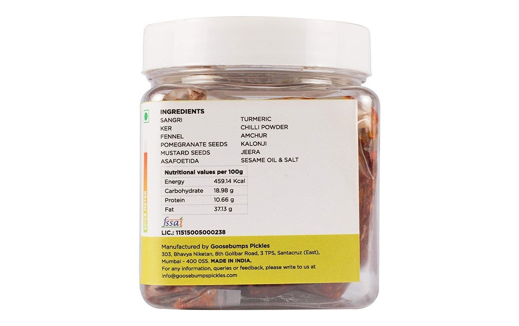 Goosebumps Ker Sangri Homemade Pickle   Glass Jar  250 grams